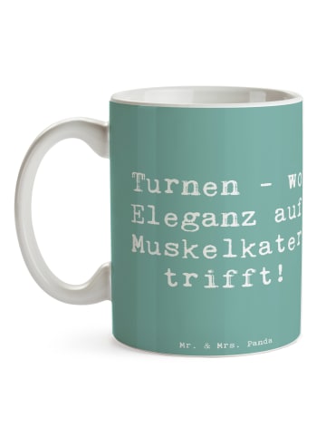 Mr. & Mrs. Panda Kaffeepott Spruch Turnen Eleganz mit Spruch in Meeresbrise