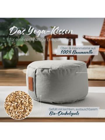 DoYourFitness Yoga-Kissen Vishnu gefüllt Dinkelspelz grau rund grau