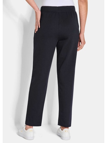 GOLDNER Kurzgröße:  Freizeithose Elastische Jogpants im Doppelpack in marine / schwarz