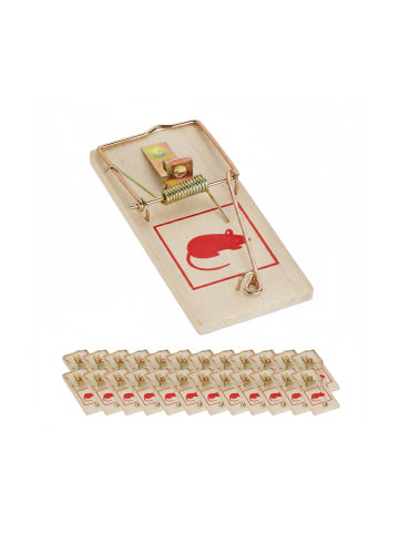 relaxdays 25 x Mausefalle in Natur - (B)4,5 x (H)2 x (T)10 cm