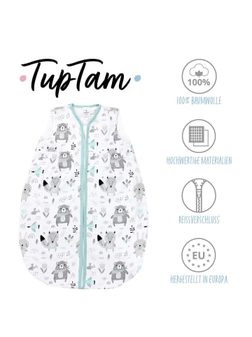 TupTam Baby Sommer Schlafsack Ärmellos Unwattiert in grau/hellblau