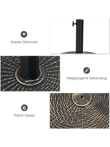 COSTWAY Sonnenschirmständer 38-48mm in Schwarz