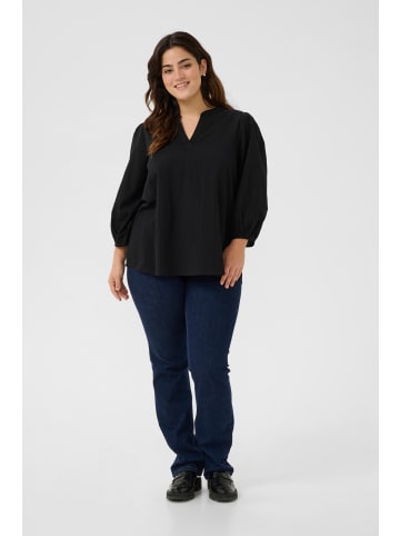 KAFFE curve Langarm-Bluse KCjolisa in Black Deep