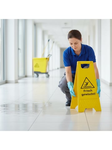 relaxdays 2x Frisch Gewischt Aufsteller in Gelb