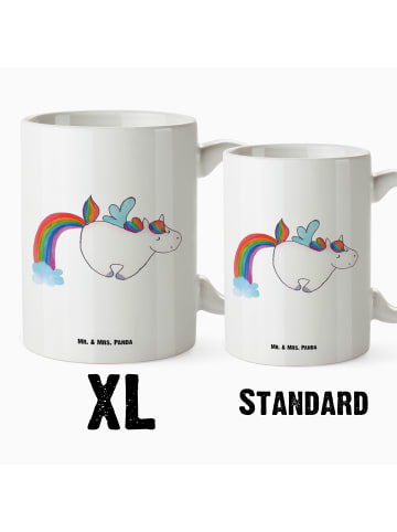Mr. & Mrs. Panda Kaffeepott Einhorn Fliegendes Pferd ohne Spruch in Weiß