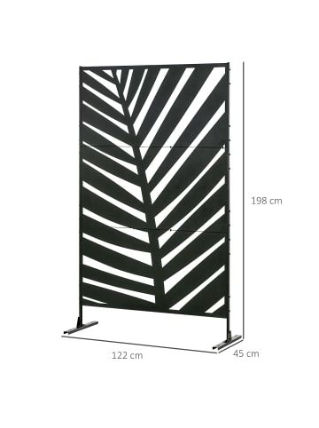Outsunny Sichtschutz,122L x 45B x 198H cm,Schwarz