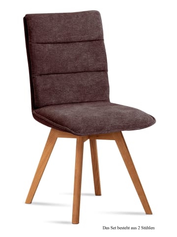 58 aufm Kessel ESSZIMMERSTUHL (2er-Set) Dobra 47x92x60 Eiche geölt/Braun