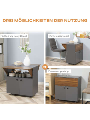 HOMCOM Klapptisch in Hellgrau & Dunkelbraun 70L x 83B x 75H cm