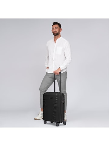 Farmhood Eco Edition 4 Rollen Kabinentrolley 55 cm mit Dehnfalte in black