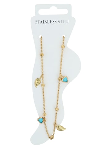 Adeliás Damen Anhänger aus Edelstahl mit Perle in gold