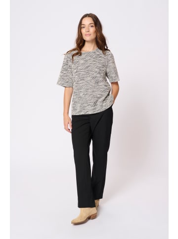 Cream Kurzarm-Bluse CRShanie Regular fit in Black White Boucle