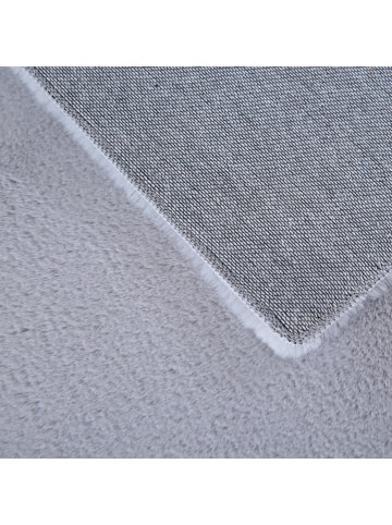 KADIMA DESIGN Teppich Kurzflor Waschbar Einfarbig NECKAR Strapazierfähig OEKO-TEX in Silber