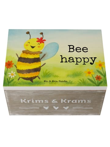 Mr. & Mrs. Panda Truhe Biene Happy Design mit Spruch in Weiß