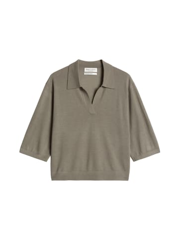 Marc O'Polo Strick-Poloshirt loose in Stone Taupe
