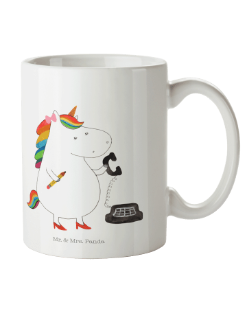 Mr. & Mrs. Panda Kindertasse Einhorn Sekretärin ohne Spruch in Weiß