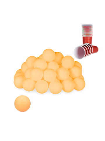 relaxdays 48x Beerpong Bälle in Orange - Ø 38 mm
