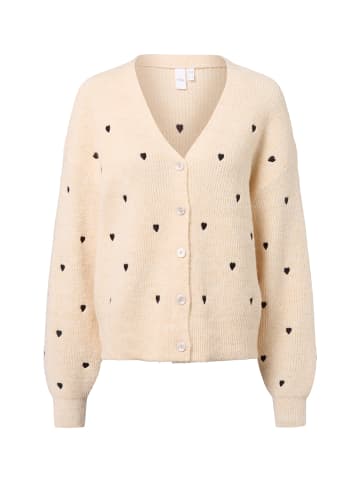 Y.A.S Strickjacke YASBow in sand schwarz - 0001