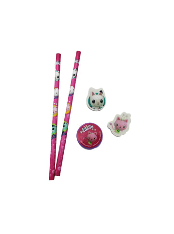 Gabby's Dollhouse Schreibwaren Set 5 teilig 2 Bleistifte 2 Radiergummis Anspitzer