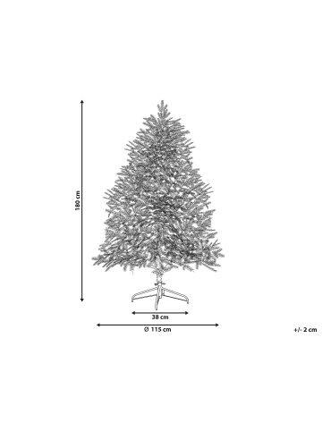 Beliani Weihnachtsbaum BRISCO in Weiß/Grün - (W) 115 x (H) 180 x (L) 115 cm