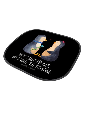 Mr. & Mrs. Panda Sonnenschutz Auto Pinguin Pärchen mit Spruch in Schwarz