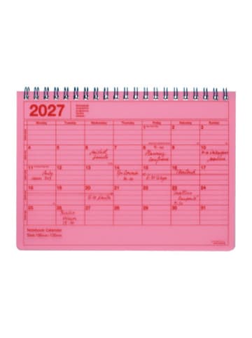 Marks Europe Kalender - Mark's 2027 Notebook Calendar S, Neon Pink