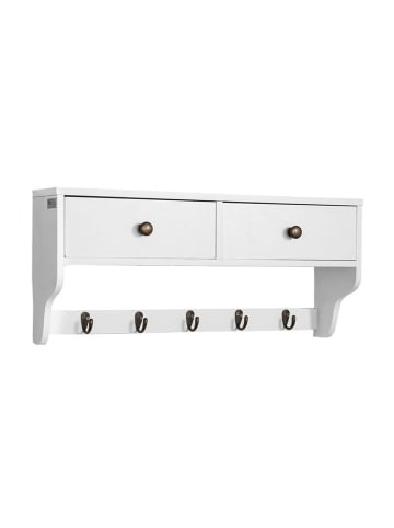SoBuy Wandgarderobe in Mattweiß - (W) 15 x (H) 27 x (L) 60 cm