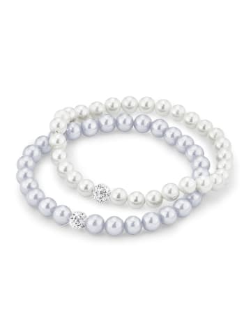 Amor Armband Silber 925, rhodiniert, Glasperle in Silber