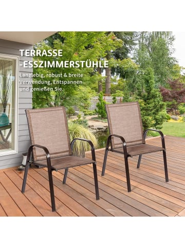 COSTWAY 2er Set Gartenstühle 56x72x90cm in Braun