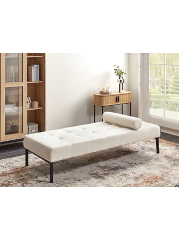 Beliani Chaiselongue CHINON in Weiß/Schwarz - (W) 178 x (H) 41 x (L) 73 cm