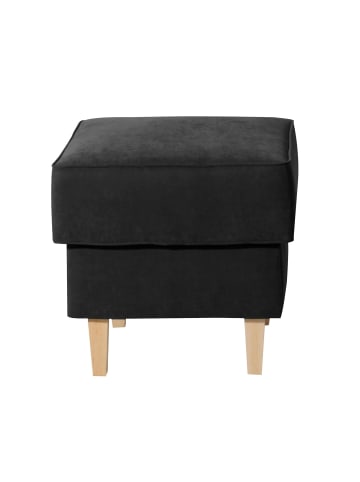 58 aufm Kessel HOCKER Karlen Bezug Veloursstoff Buche natur / schwarz