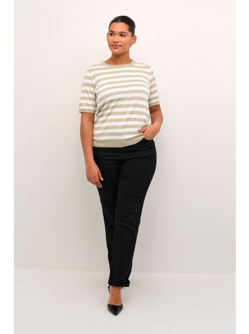 KAFFE curve Strickpullover KCmaji in Feather Grey/Chalk Stripe