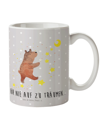 Mr. & Mrs. Panda Tasse Bär Träume mit Spruch in Grau Pastell