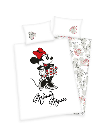Disney Minnie Mouse 2tlg. Set: Bettwäsche 100 x 135 cm + 40 x 60 in Weiß