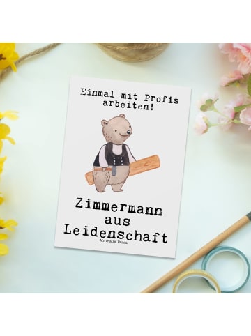 Mr. & Mrs. Panda Grußkarte Zimmermann Leidenschaft mit Spruch in Weiß