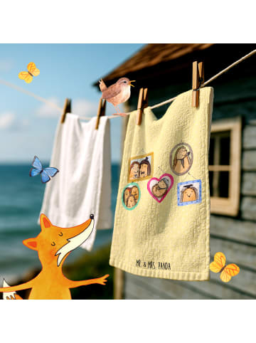 Mr. & Mrs. Panda Handtuch Igel Familie ohne Spruch in Gelb Pastell