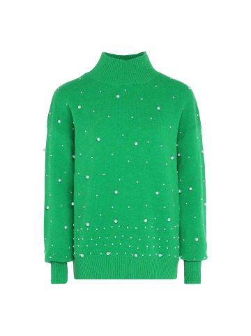 faina Damen Pullover Mit Perlen in GRÜN
