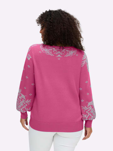 sheego by Joe Browns Pullover in pink-fuchsia-gemustert