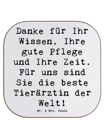 Untersetzer Spruch Beste Tierärztin mit Spruch in Weiß