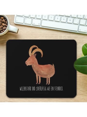 Mr. & Mrs. Panda Mouse Pad Sternzeichen Steinbock mit Spruch in Schwarz