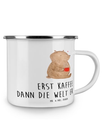 Mr. & Mrs. Panda Haferl Bär Kaffee mit Spruch in Weiß