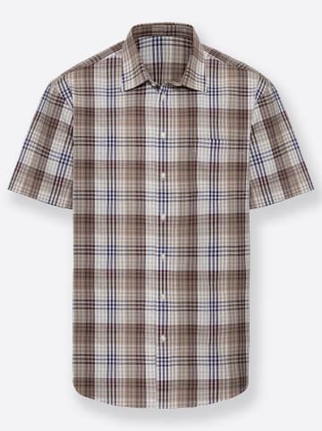 WITT WEIDEN Kurzarm-Hemd in braun-kariert
