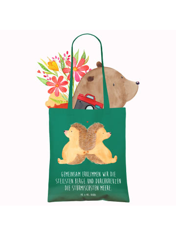Mr. & Mrs. Panda Tasche Igel händchenhaltend mit Spruch in Mint