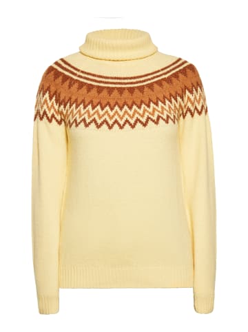 IZIA Damen Strick Pullover in Ananasgelb Mehrfarbig