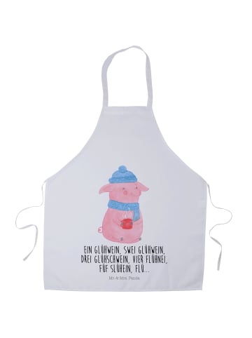 Mr. & Mrs. Panda Kochschürze Schweinchen Glühwein mit Spruch in Weiß