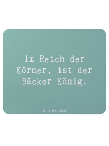 Mr. & Mrs. Panda Design Mauspad Spruch Bäcker Krönung mit Spruch in Meeresbrise
