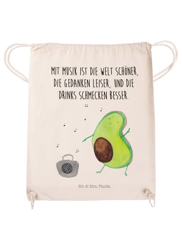 Mr. & Mrs. Panda Sportbeutel Avocado Tanzen mit Spruch in Creme