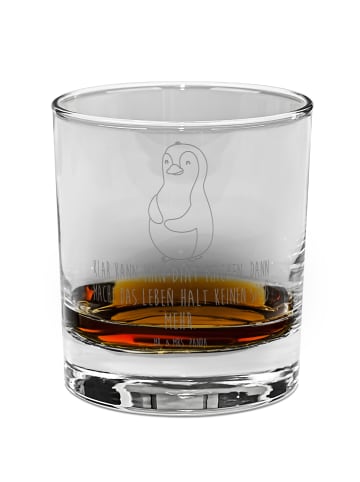 Mr. & Mrs. Panda Scotch Glas Pinguin Diät mit Spruch in Transparent