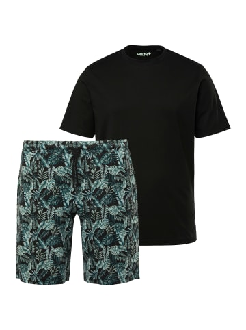 Men Plus Langer Schlafanzug in schwarz