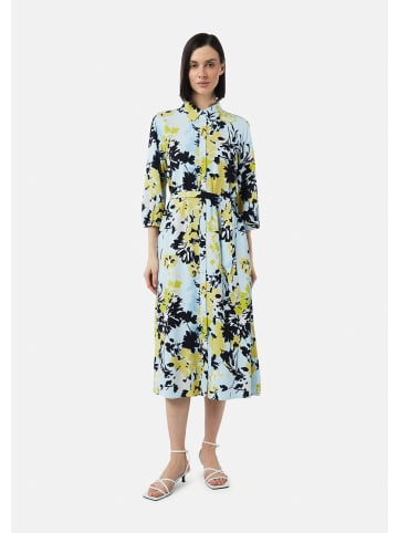 comma Kleid lang in Blau-mehrfarbig