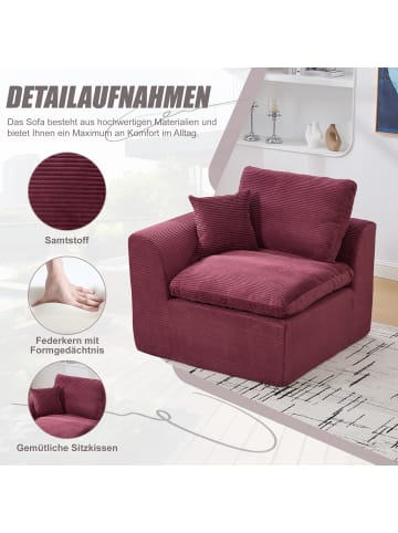 ABRIHOME Einzelsitzsofa Stoffsofa mit Kissen in Rot